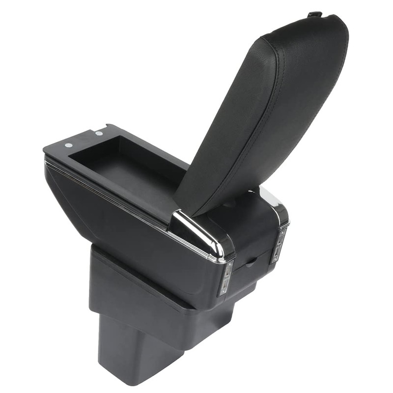 LUJUNTEC Center Console Organizer Storage Box Leather Car Center Console