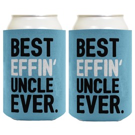 Best Uncle Gifts Best Effin' Uncle Ever Funny Cool Uncle Gifts 2 Pack Can Coolie Drink Coolers Coolies Blue