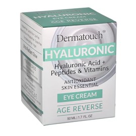 DERMATOUCH Hyaluronic Acid Eye Cream With Vitamin C, A, & E, Peptides, and Apricot, Daily Under Eye Moisturizer With Vitamins and Antioxidants, Clean 