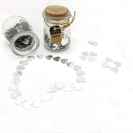 Amrzsallez Heart Confetti - Shiny Foil Party Decorations Heart Confetti for Valentine's Day, Weddings, Birthdays,Christmas & More(Silver)