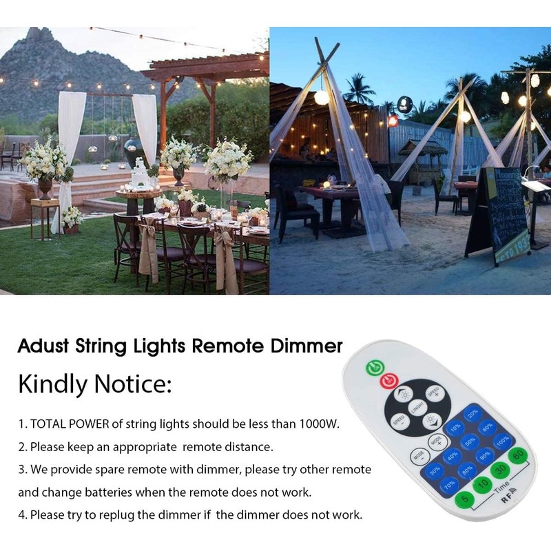 YI LIGHTING - 1000W Max Outdoor Dimmer Controller for String