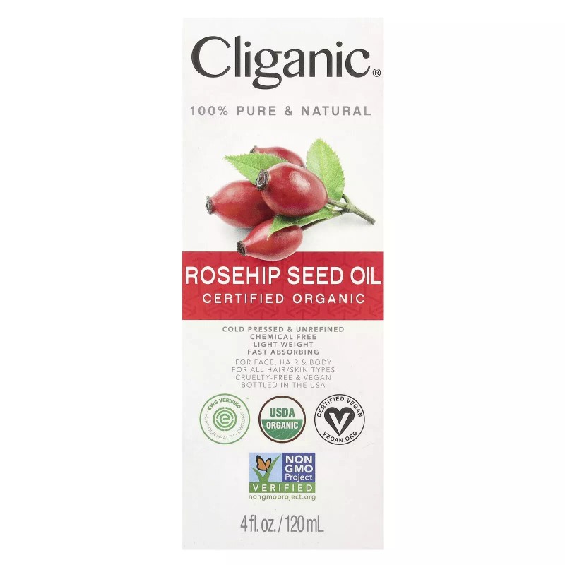 Cliganic Organic Rosehip Seed Oil, 4 fl oz (120 ml)
