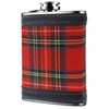 Scottish Tartan 6oz Hip Flask for Men - PU Leather
