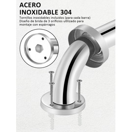 2 PCS Barra de Seguridad para Baño, 30cm Pasamano Acero Inoxidable, Barra de Agarre de Ducha para Discapacitados, Mayor, Mujer Embarazada，Barra de Agarre para Bañera o Ducha
