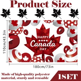 Happy Canada Day decorations July 1, large backdrop banner Canada Day Maple Leaf Banner Decoration Photography backdrop decoration(180 * 110cm)