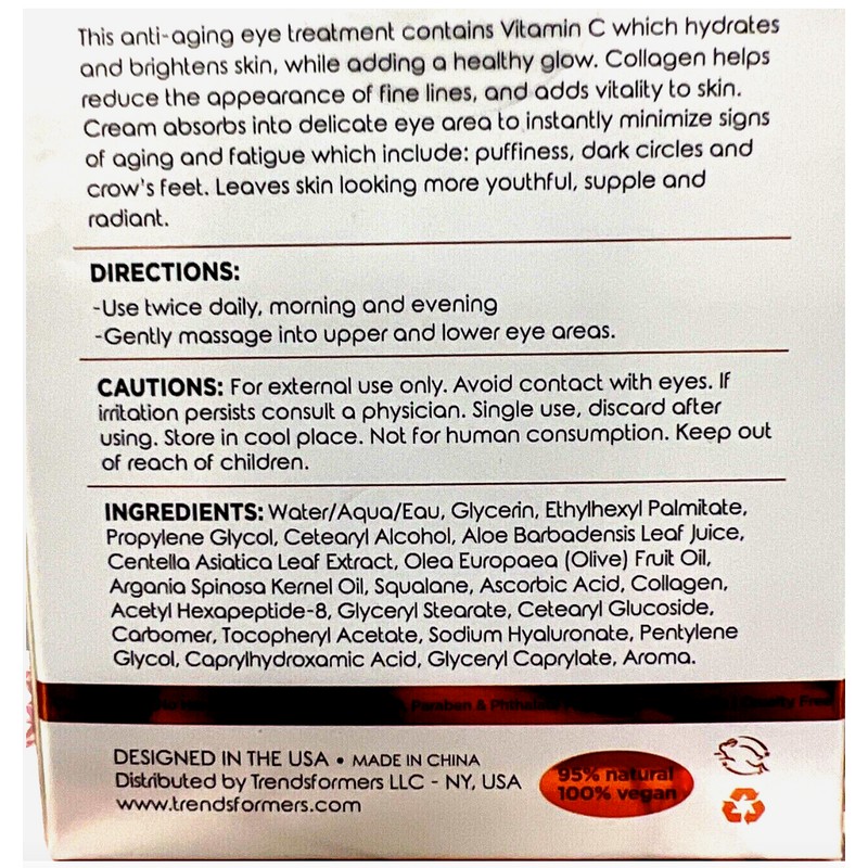 CB Clair Vitamin C & Collagen Anti-Aging Eye Cream, De-puffing