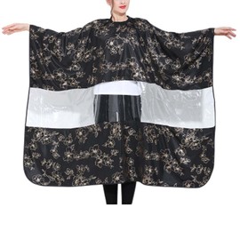 FANCYPUMPKIN Salon Kleid Haar Schneiden Cape Friseur Kittel Haarschnitt Cover Tuch mit Sichtfenster, B
