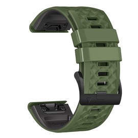 OUTVI 26mm watch band for garmin fenix 5x 6x 7x 3 hr Pro Solar Epix Pro Gen 2 51mm quick fit 26 watch bands rugged silicone Enduro 2 Descent Mk1 Mk2 Mk2i Mk3i tactix dual colors men women ARMY GREEN