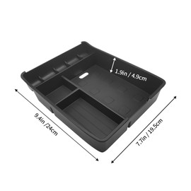 Agulier ABS Center Console Organizer Compatible with Toyota Highlander 2008-2013 Accessories Center Console Organizer Embedded Storage Armrest Box Fit for Highlander (Black