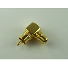 MG-M RCA Plug RCA Jack RCA Terminal Gold Plated Right Angle Conversion Adapter