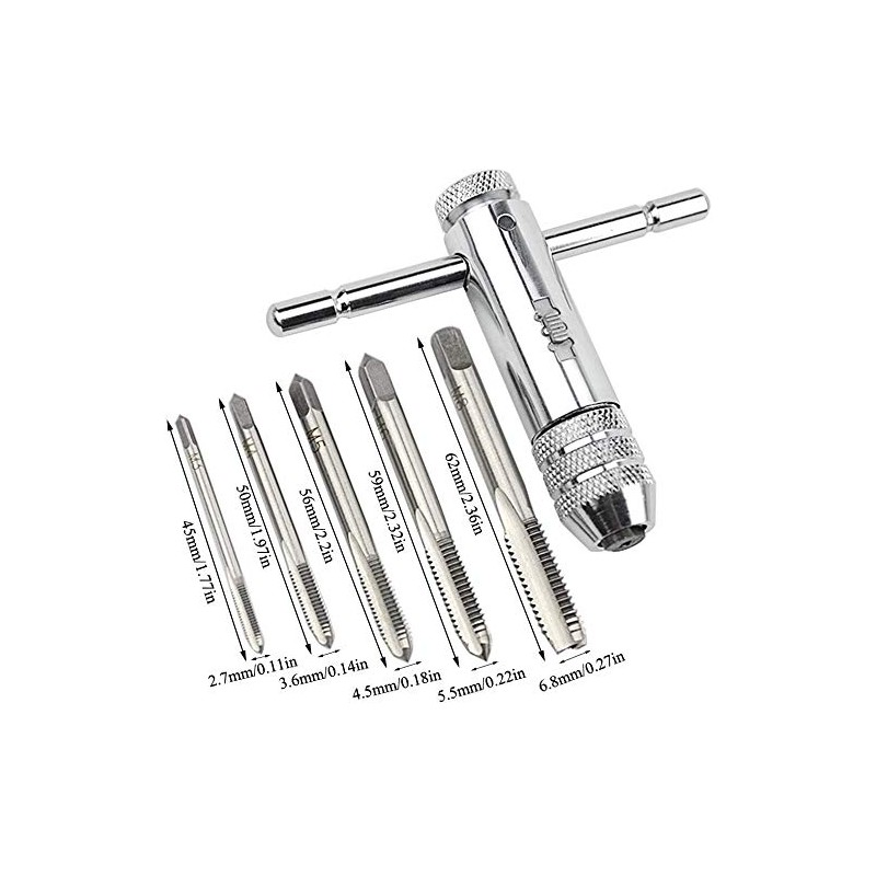 Drill Tap, Threading Tap, T-Type, Ratchet Lever, Wrench, Connection, Tap