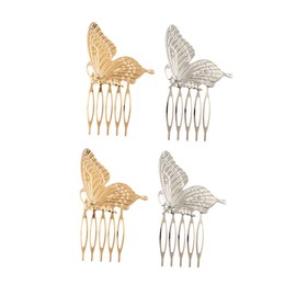 Healvian 4pcs Girls Hair Accessories Metal Butterfly Hair Comb Butterfly Clips Side Comb