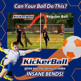 Kickerball Swerve and Curve Size 4 Soccer Ball, Soccer Training Ball with Special Panels to Play Like A Pro, Outdoor and Indoor Use, Fun for Kids and Adults