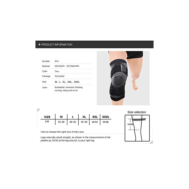 Knee Brace Support for Men Women Knee Compression Sleeve Non-Slip
