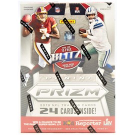 2019 Panini PRIZM Football Unopened Blaster Box of Packs with One Memorabilia Card and 3 Exclusive Lazer Parallels in Each Box Try for Kyler Murray and Nick Bosa Rookie Cards Plus