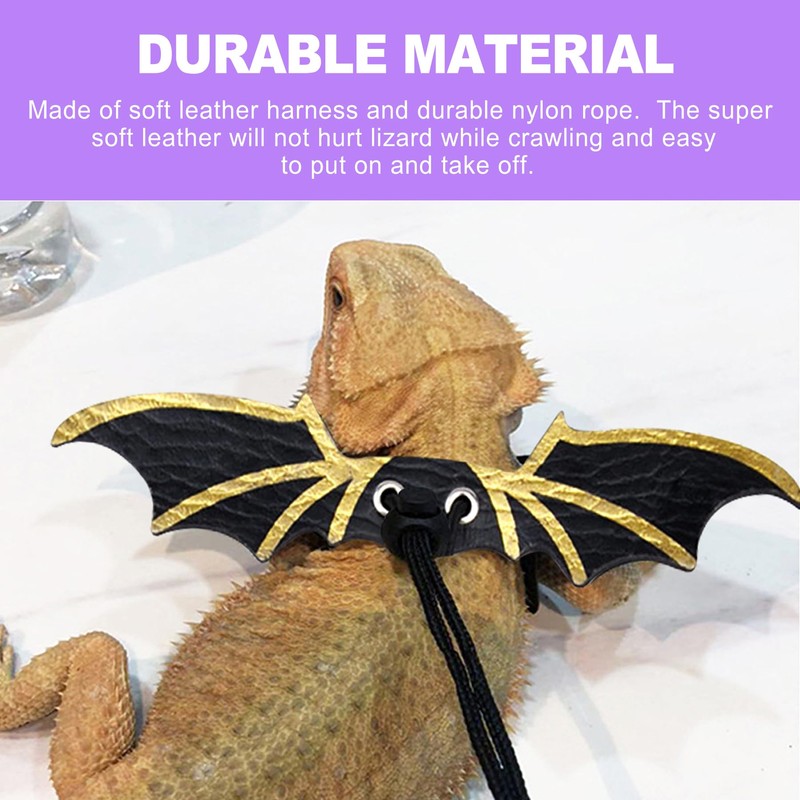 ZeriLion 3-Size Reptile Harness & Leash Set for Bearded Dragons,