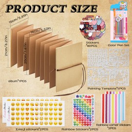 Hardcover Kraft Paper Photo Albums Accordion Photo Album DIY Hardcover Scrapbook, Stretchable Folding Kraft Style Poster Memory Sketchbook ﻿Timeless Memory Treasures