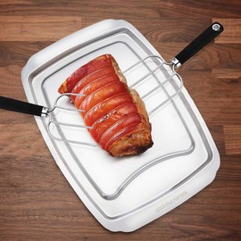 Andrew James Stainless Steel Carving Fork Set 2-Piece Meat Forks for Kitchen & BBQ, Long Handle, Non-Slip Grip, Sharp Tips, Dishwasher Safe, Heavy-Duty for Large Meats & Birds - Durable