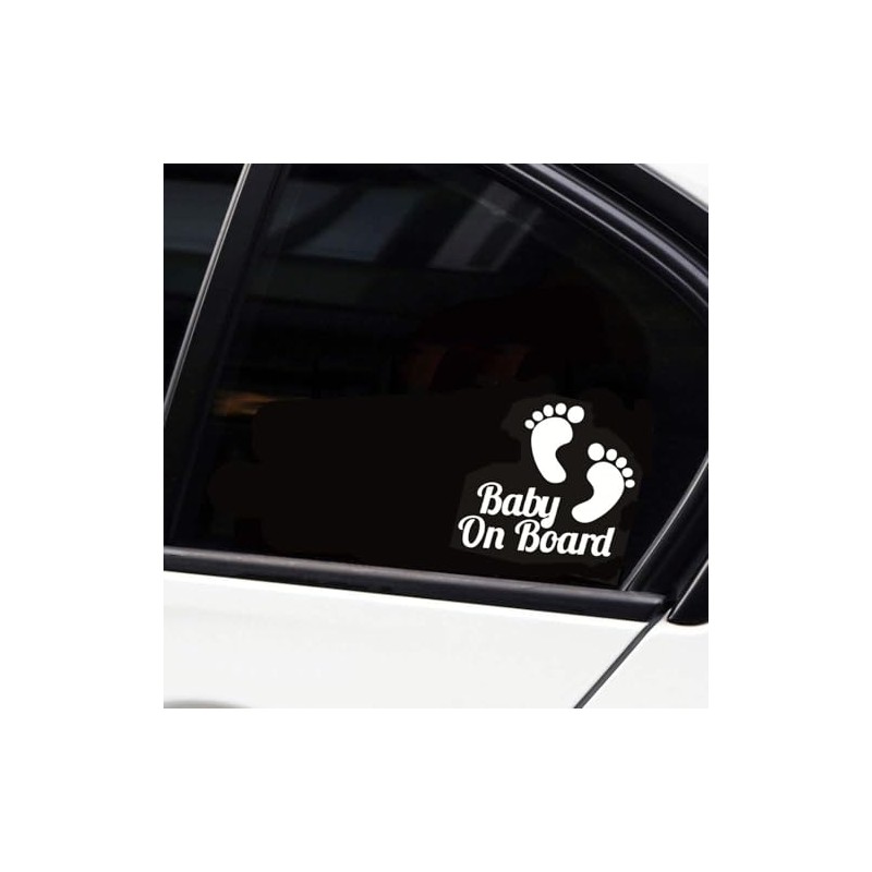 033W BABY FEET ON BOARD Funny Car Sticker Van Window