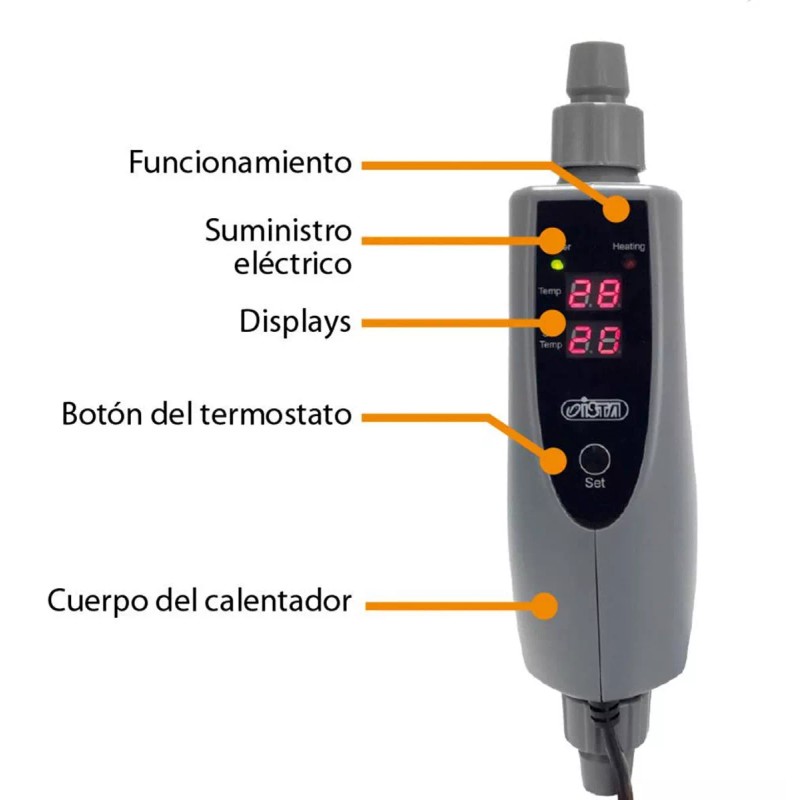 Ista Calentador Silicio Externo Ista Termostato Digital 500w Pez