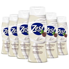 Zest Body Wash Cocoa Butter & Shea Moisturizing 18 Ounce (Pack of 6)