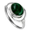 I-be, Malachite Gemstone Ring Oval 925 Silver in Gift Box