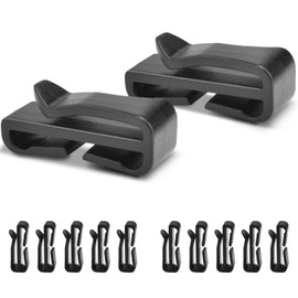 CooBigo 20 Pack Plastic Webbing Ending Clip, 1" Tactical Backpack Bag Strap Clip Molle Webbing Replacement Molle Belt Keeper Hook Helmet Goggle Slip Buckle