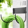 Lifyzoon Heavy Duty Wall-Mount Hose Holder: 1Pc Foldable Rustproof Outdoor Water Hose Hanger 150ft for Garden/Yard/Fence/Patio with 120LB Capacity