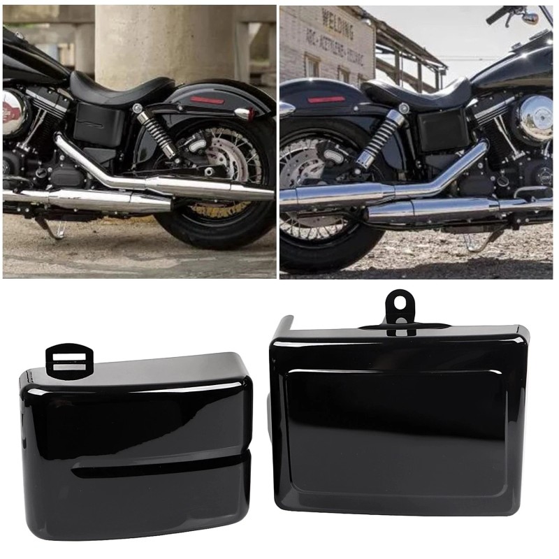 Unbranded Gloss Black Battery Box Side Covers For Harley Dyna