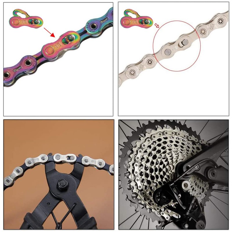 Hyamass 4 Pairs Bicycle Missing Link 9 Speed Chain Reusable