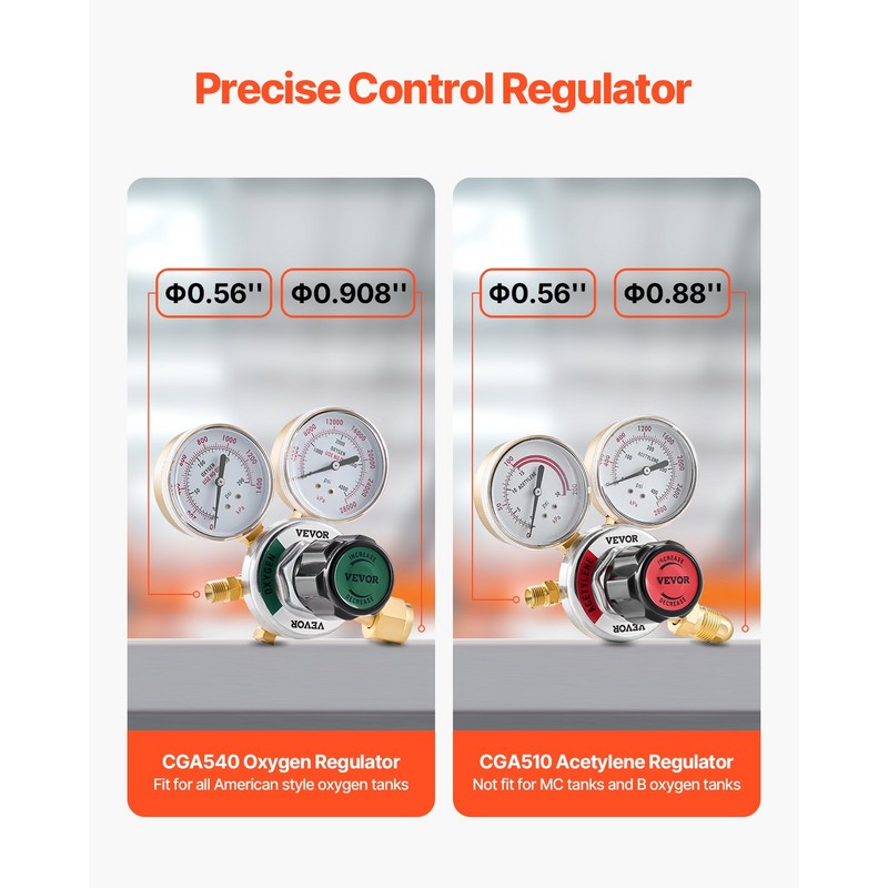 Oxygen Acetylene Torch Kit 14PCS Gas Welding Cutting Set &