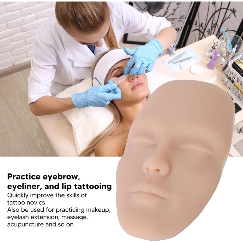 Modelo facial para práctica de microblading (cejas, delineador de ojos,