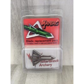 AfterShock Archery Pack of Maniac Broadhead Main & Bleeder Blades (2 Each) Aftershock Archery