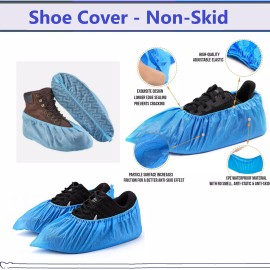AmeriCan Goods Disposable Shoe Covers Non Skid, Waterproof, Dust proof, Blue, XL & Large Unisex - Large, 300/Pack (150 Pairs)