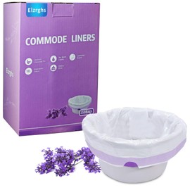 Elzrghs Commode Liners for Bedside Commode, Commode Toilet,Portable Toilet,150 Count Lavender Scented Bedside Commode Liners,Disposable Potty Liners for Bed Pan