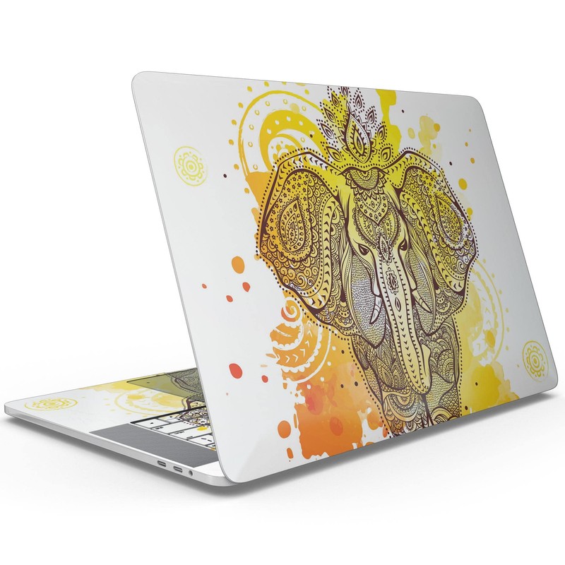 Design Skinz Bright Orange Ethnic Elephant Full-Body Wrap Scratch Resistant