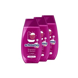 Schauma Schwarzkopf Kids Shampoo & Balm Raspberry (3 x 250 ml), Children's Shampoo Detangles Hair for Easier Combing, with Mild & Fresh Fragrance