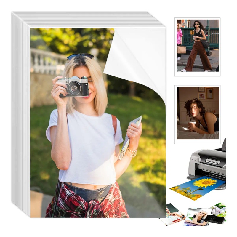 1 Paquete Papel Fotografico Glossy Blanco A4 230g 100 Hojas.