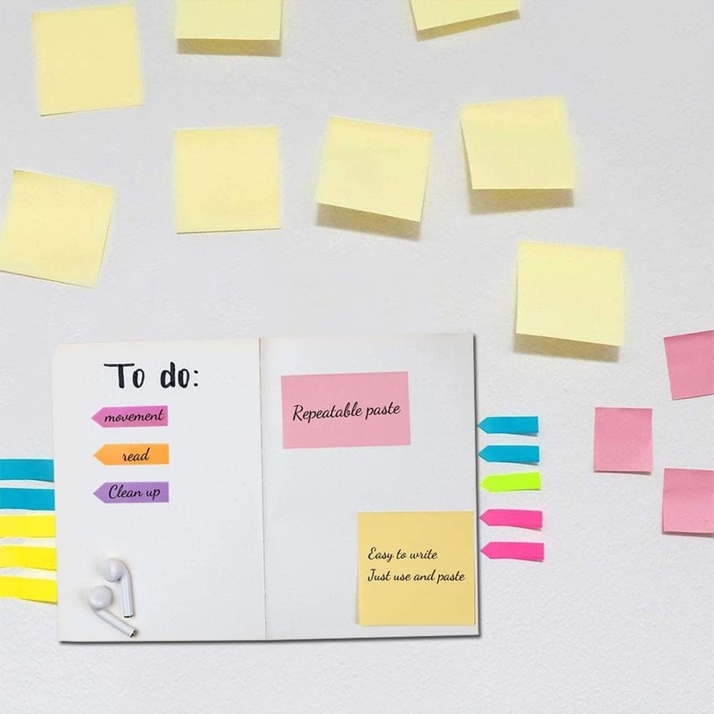 Sticky Notes Set, 2000 Pcs Colorful Self-Stick Memo Note Pads