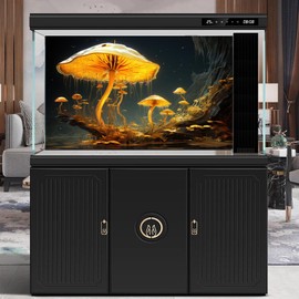 Fantasy Mushrooms Aquarium Background Fantasy Mushroom in Magical Enchanted Fairy Tale Stream Terrarium Backdrop Mushroom Theme Landscape Fish Tank Backdrop Decorations Vinyl 36x20in