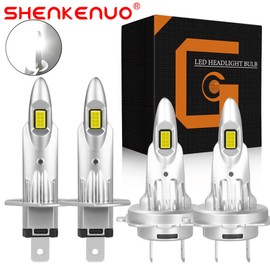 SHENKENUO 4pcs H1 H7 LED Headlight Hi/Lo Beam Bulbs White 6000K For Hyundai Sonata Elantra