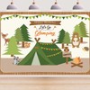 Let’s Go Glamping Camp in Forest Tent Photo Background Wooden