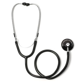 Keep Calm and Love Animals Paw Print Single Head Stethoscope (Black)