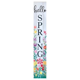 8"x48" Spring Welcome Sign for Front Porch, Hello Spring Porch Sign for Front Door Durable PVC Welcome Home Decorations for Outdoors p (Design 9)
