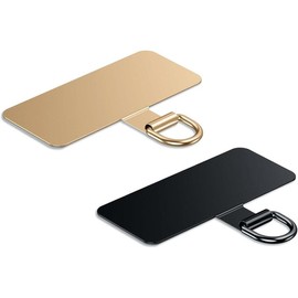 Metal Phone Tether Tab for , Cell Phone Lanyard Patch, Phone Strap Replacement Part for All Full Phone Cases - Color: Champagne Gold+black