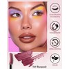 Burgundy Waterproof Mascara, Liquid Lash Extensions Mascara with Dual-Sided Brush,