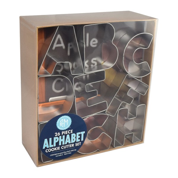 R&M International Alphabet 3" Cookie Cutters, 26-Piece Set in Gift