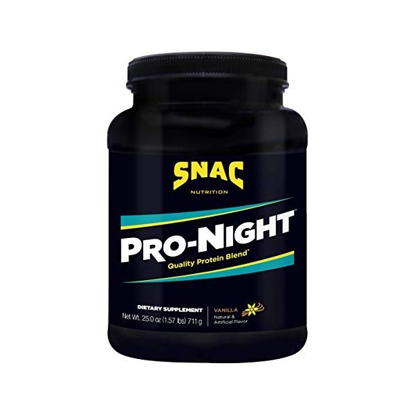 SNAC Pro-Night Quality Protein Blend for Nighttime Muscle Recovery, Vanilla