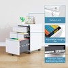 AFAIF 3-Drawer File Cabinet with Lock, Metal Rolling Cabinet Under