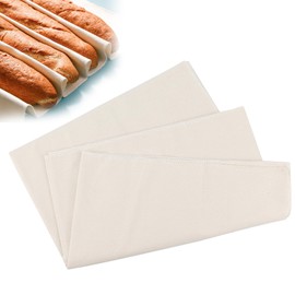 ZJIVQO Natural Linen Bakers Couche, Dough Proofing Cloth for Baking Baguette Loaves (47 * 27Inch)